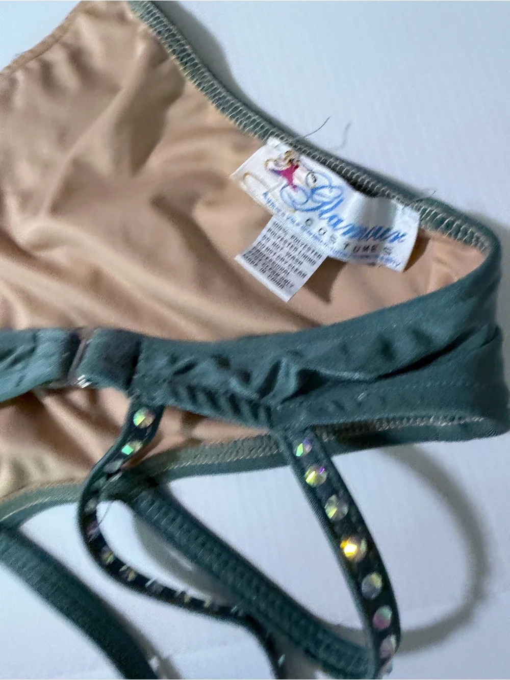 Glamour solo dance costume Jealous 24-221 green lyrical contemporary LA adult